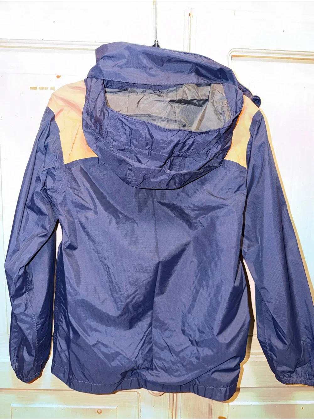 The North Face Kids Navy Blue and Orange Raincoat